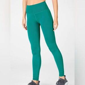 Fabletics SculptKnit® High-Waisted Custom Length Legging - Large - Dark Jade